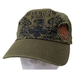 Affliction Fidel Cap Hat Seek Destroy Military Green Distressed Biker Eagle